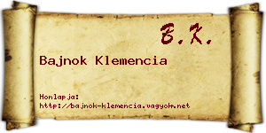 Bajnok Klemencia névjegykártya
